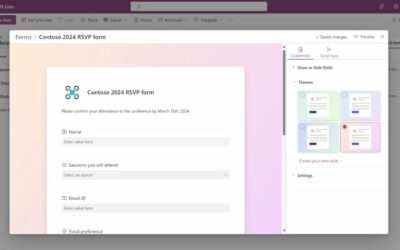 Nouvelle expérience des formulaires de liste Sharepoint